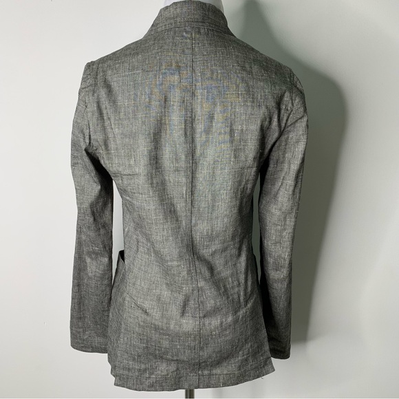 Theory Women’s Gray 100% Linen Three Button Blazer Jacket Size 2 - Picture 7 of 16